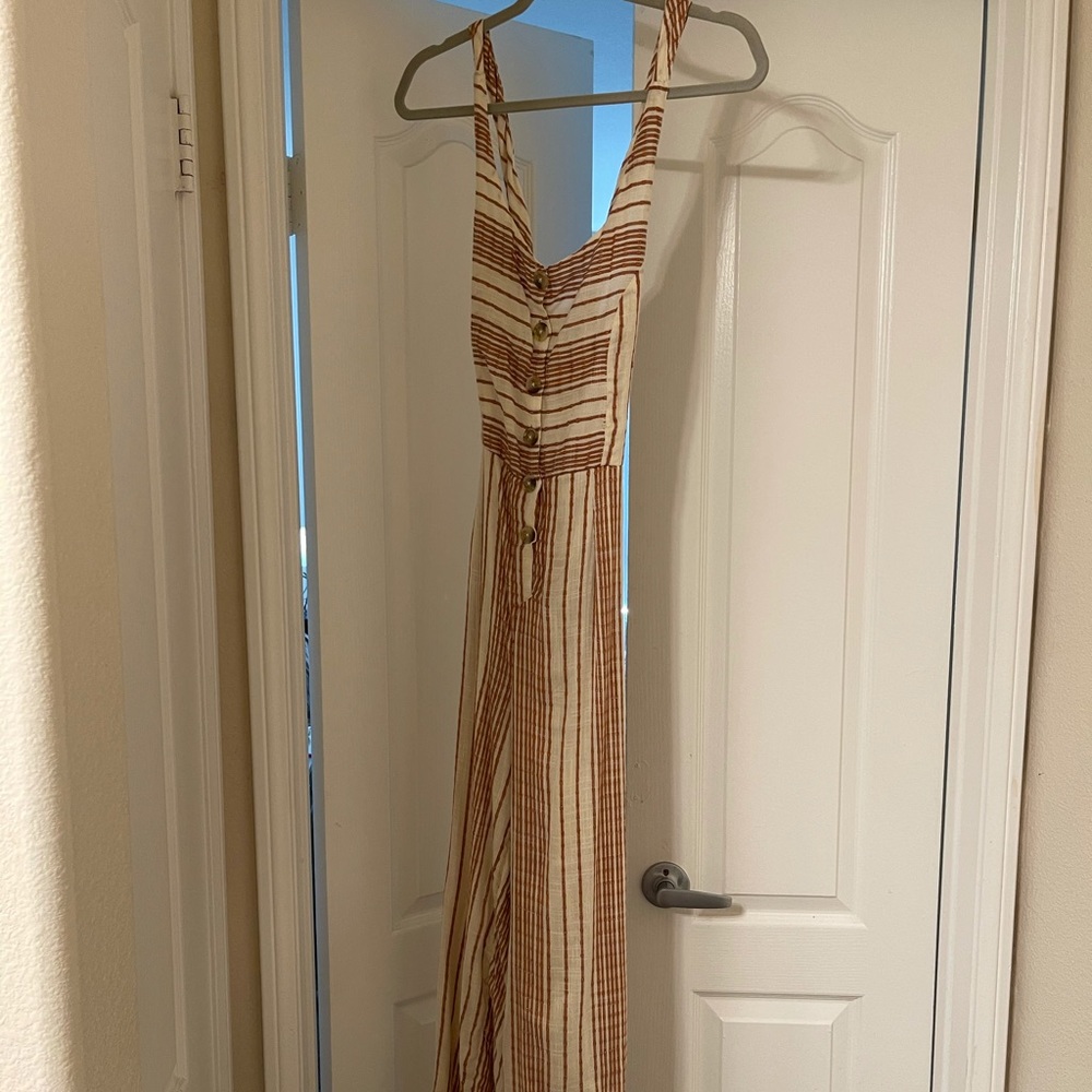 Orange striped jumpsuit